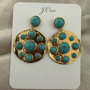 J. Crew Earrings. Gold & turquoise. New